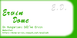 ervin dome business card